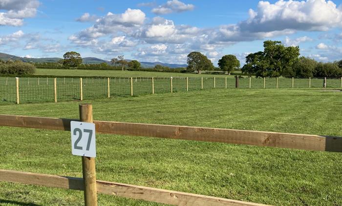views over Clwydian mountain ranges from campsite